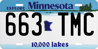 MN license plate 663TMC