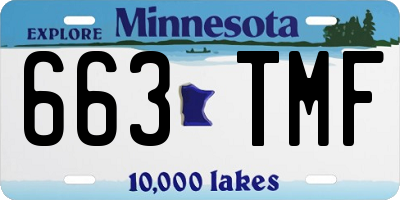 MN license plate 663TMF