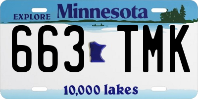 MN license plate 663TMK