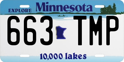MN license plate 663TMP