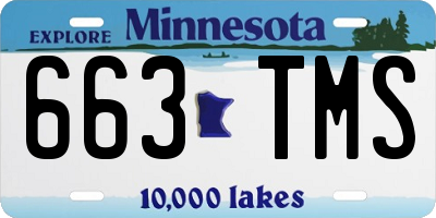 MN license plate 663TMS