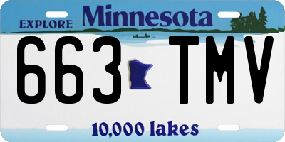 MN license plate 663TMV