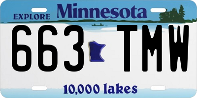 MN license plate 663TMW