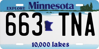 MN license plate 663TNA