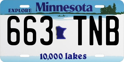 MN license plate 663TNB