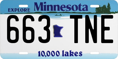 MN license plate 663TNE