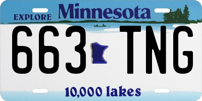 MN license plate 663TNG