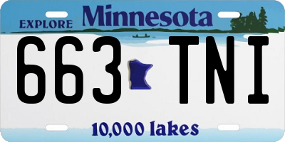 MN license plate 663TNI