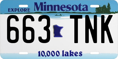 MN license plate 663TNK