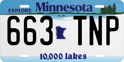 MN license plate 663TNP