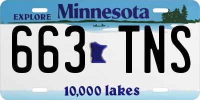 MN license plate 663TNS