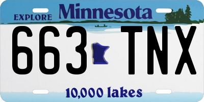 MN license plate 663TNX