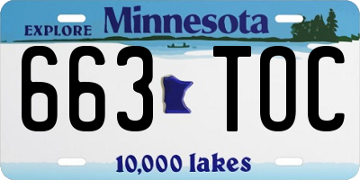 MN license plate 663TOC