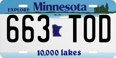 MN license plate 663TOD