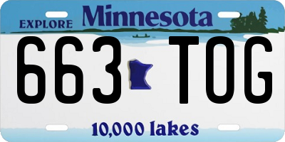 MN license plate 663TOG