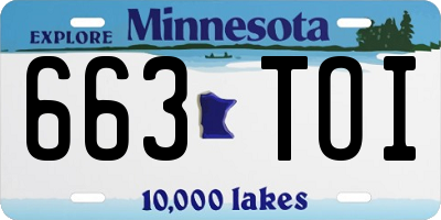 MN license plate 663TOI