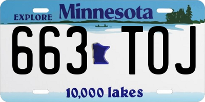 MN license plate 663TOJ