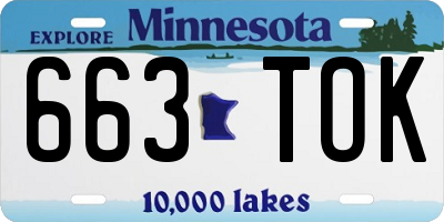 MN license plate 663TOK