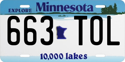 MN license plate 663TOL