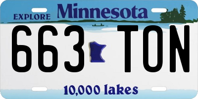 MN license plate 663TON