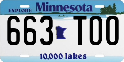 MN license plate 663TOO