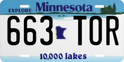 MN license plate 663TOR
