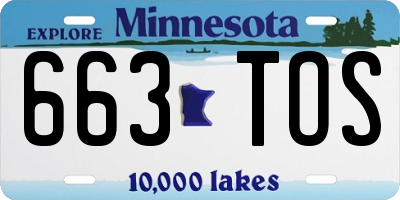 MN license plate 663TOS