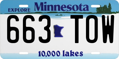 MN license plate 663TOW
