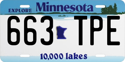 MN license plate 663TPE