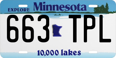 MN license plate 663TPL