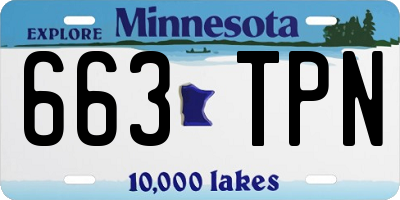 MN license plate 663TPN