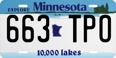 MN license plate 663TPO