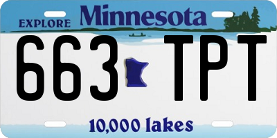 MN license plate 663TPT