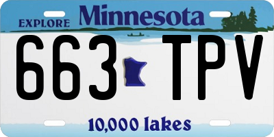 MN license plate 663TPV