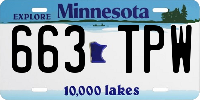 MN license plate 663TPW