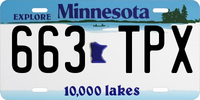 MN license plate 663TPX