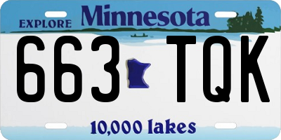 MN license plate 663TQK