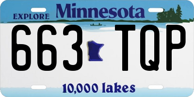 MN license plate 663TQP
