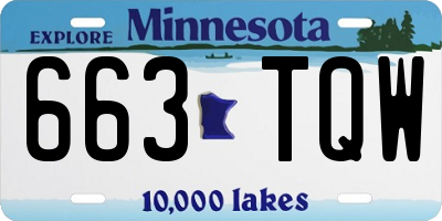 MN license plate 663TQW