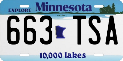 MN license plate 663TSA