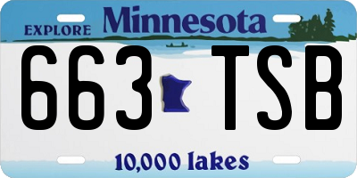 MN license plate 663TSB