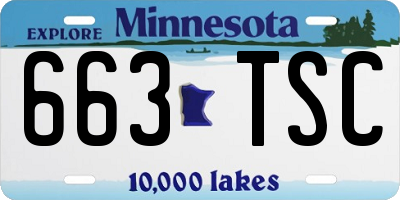 MN license plate 663TSC