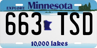 MN license plate 663TSD
