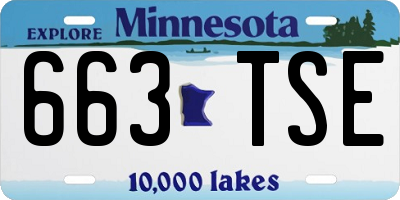 MN license plate 663TSE