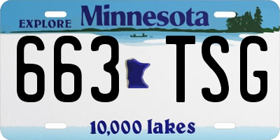 MN license plate 663TSG
