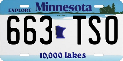 MN license plate 663TSO