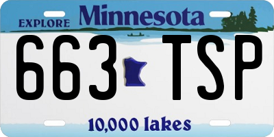 MN license plate 663TSP