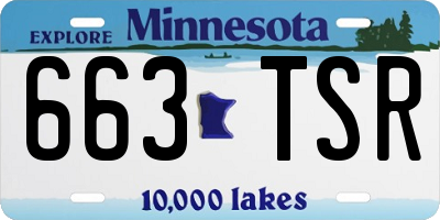 MN license plate 663TSR