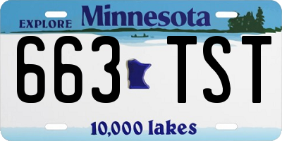 MN license plate 663TST