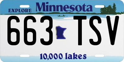 MN license plate 663TSV